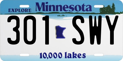 MN license plate 301SWY
