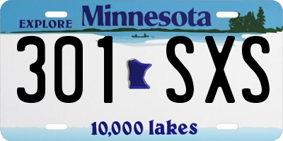 MN license plate 301SXS