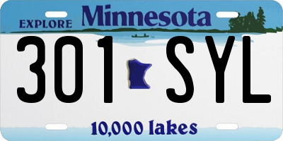 MN license plate 301SYL