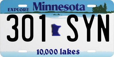 MN license plate 301SYN