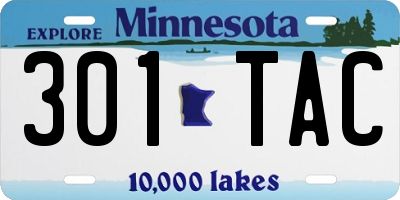 MN license plate 301TAC
