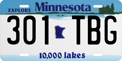 MN license plate 301TBG