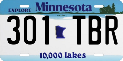 MN license plate 301TBR