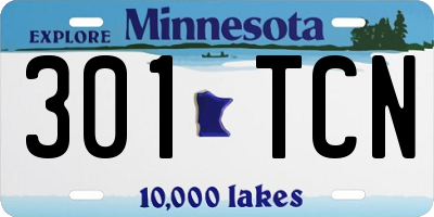 MN license plate 301TCN