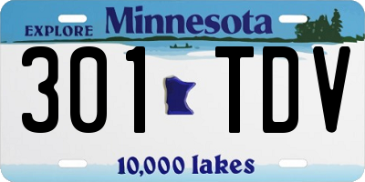 MN license plate 301TDV