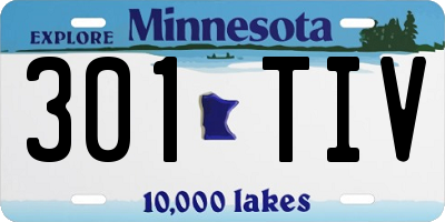 MN license plate 301TIV