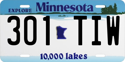 MN license plate 301TIW