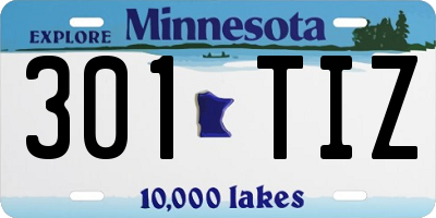 MN license plate 301TIZ