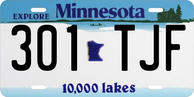 MN license plate 301TJF
