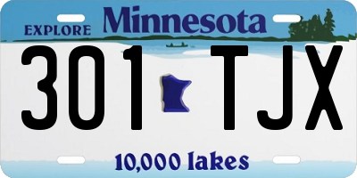 MN license plate 301TJX