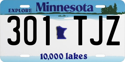 MN license plate 301TJZ