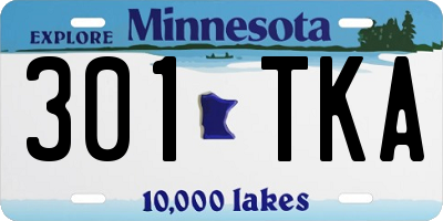 MN license plate 301TKA
