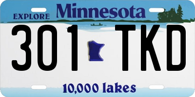 MN license plate 301TKD