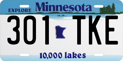 MN license plate 301TKE