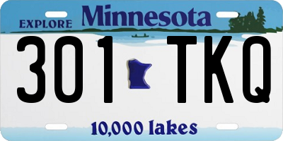 MN license plate 301TKQ