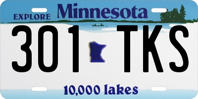 MN license plate 301TKS