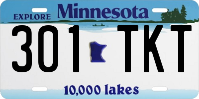 MN license plate 301TKT