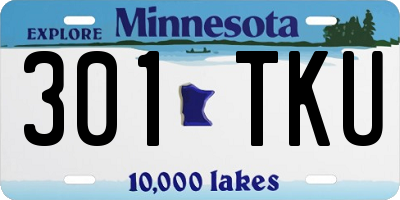 MN license plate 301TKU