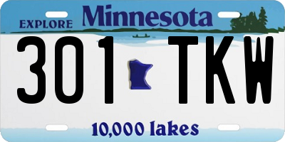 MN license plate 301TKW