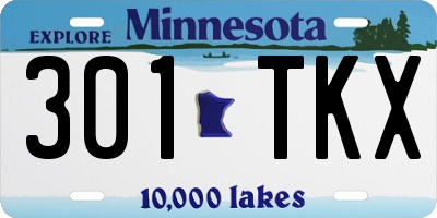 MN license plate 301TKX