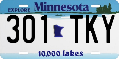 MN license plate 301TKY