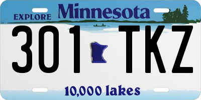 MN license plate 301TKZ