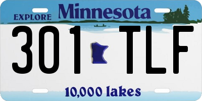 MN license plate 301TLF