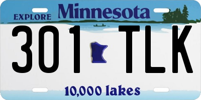 MN license plate 301TLK