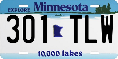 MN license plate 301TLW