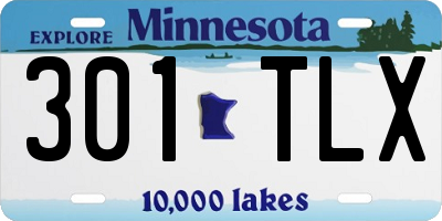 MN license plate 301TLX