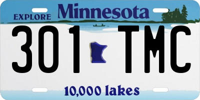 MN license plate 301TMC