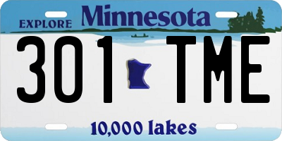 MN license plate 301TME