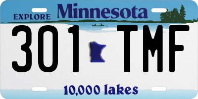 MN license plate 301TMF