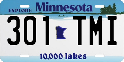 MN license plate 301TMI