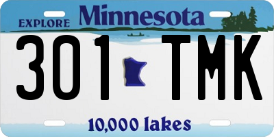 MN license plate 301TMK