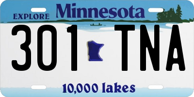 MN license plate 301TNA