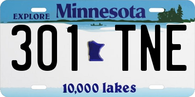 MN license plate 301TNE