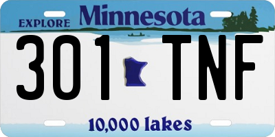 MN license plate 301TNF