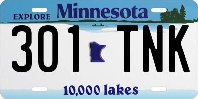 MN license plate 301TNK