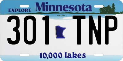 MN license plate 301TNP