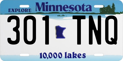 MN license plate 301TNQ