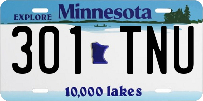 MN license plate 301TNU