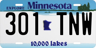 MN license plate 301TNW