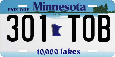 MN license plate 301TOB