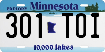 MN license plate 301TOI