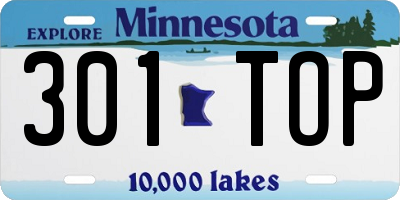MN license plate 301TOP