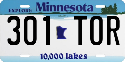 MN license plate 301TOR