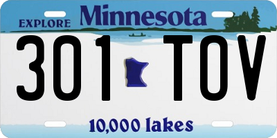 MN license plate 301TOV