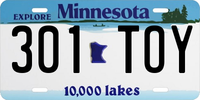 MN license plate 301TOY