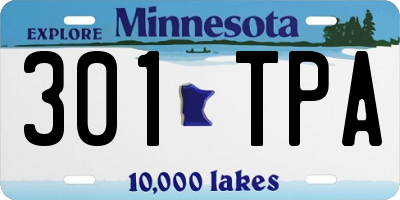 MN license plate 301TPA